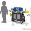 imageStep2 Sizzle ampamp Smoke BBQ Grill Kids Playset IndoorOutdoor Kitchenette Interactive Play with Sounds Made of Durable Plastic Includes 15 Piece Toy Accessories For Toddlers 3 Years OldBlue  Gray   Yellow