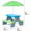 imageStep2 Sun ampamp Shadel Kids Picnic Table with Removeable Umbrella IndoorOutdoor Toys Fits 4 Children Made of Durable Plastic For Toddlers 154 Years OldMultiple