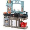 imageStep2 Best Chefs Kids Kitchen Playset IndoorOutdoor Kitchenette Interactive Play with Lights and Sounds Made of Durable Plastic Includes 25 Piece Toy Accessories For Toddlers 2 Years OldBlue