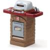 imageStep2 Fixin Fun Outdoor Grill  Plastic Toy Grill ampamp Play Food  Pretend Play Grilling Set Brown 85317
