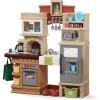 imageStep2 Heart of the Home Kitchen Set for Kids Interactive Play with Lights and Sounds Toddlers 2 Years Old Realistic 40 Piece Kitchen Toy Accessories Easy AssemblyBrown