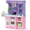 imageStep2 Lifestyle Custom Kids Kitchen Playset IndoorOutdoor Kitchenette Interactive Play with Lights and Sounds Made of Durable Plastic 20 Piece Toy Accessories Toddlers 2 Years Old TanPurplePink