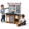 imageStep2 Lifestyle Custom Kids Kitchen Playset IndoorOutdoor Kitchenette Interactive Play with Lights and Sounds Made of Durable Plastic 20 Piece Toy Accessories Toddlers 2 Years Old TanTan