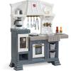 imageStep2 Timeless Trends Kids Kitchen Playset IndoorOutdoor Kitchenette Interactive Play with Lights and Sounds Made of Durable Plastic Includes 21 Piece Toy Accessories for Toddlers 2 Years OldGilded Gourmet Kitchen