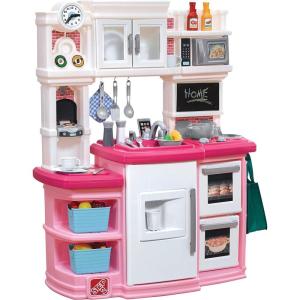 imageStep2 784200 Great Gourmet Kitchen  Durable Kids Kitchen Playset with Lights ampamp Sounds  Pink Plastic Play Kitchen 1675 x 39 x 46 inchesPink