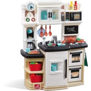 imageStep2 784200 Great Gourmet Kitchen  Durable Kids Kitchen Playset with Lights ampamp Sounds  Pink Plastic Play Kitchen 1675 x 39 x 46 inchesTan
