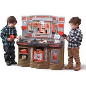 imageStep2 Big Builders Pro Kids Workbench IndoorOutdoor Tool Bench for Children Interactive Play with Sounds Made of Durable Plastic Includes 45 Piece Toy Accessories For Toddlers 3 Years Old