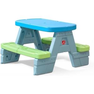 imageStep2 Sun ampamp Shadel Kids Picnic Table with Removeable Umbrella IndoorOutdoor Toys Fits 4 Children Made of Durable Plastic For Toddlers 154 Years OldMultiple