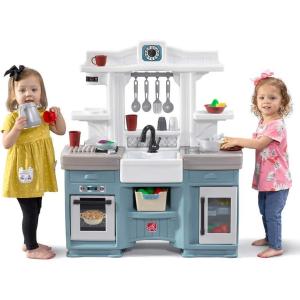 imageStep2 Timeless Trends Kids Kitchen Playset IndoorOutdoor Kitchenette Interactive Play with Lights and Sounds Made of Durable Plastic Includes 21 Piece Toy Accessories for Toddlers 2 Years OldTimeless Trends Kitchen