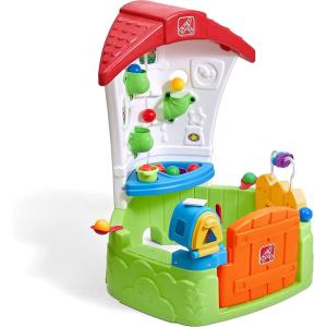 imageStep2 Toddler Corner House Kids Playhouse IndoorOutdoor Playset Play Gym with Kitchenette Includes 15 Piece Toy Accessories Made of Durable Plastic for Toddlers 1 Years OldMulticolor