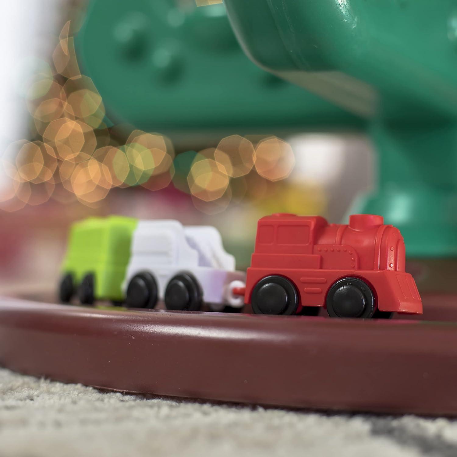 imageStep2 My First Christmas Tree Kids Interactive Christmas Toy 12 Colorful Plastic Ornaments to Decorate Mini Train Set Circles The Skirt for Toddles 1 Years Old
