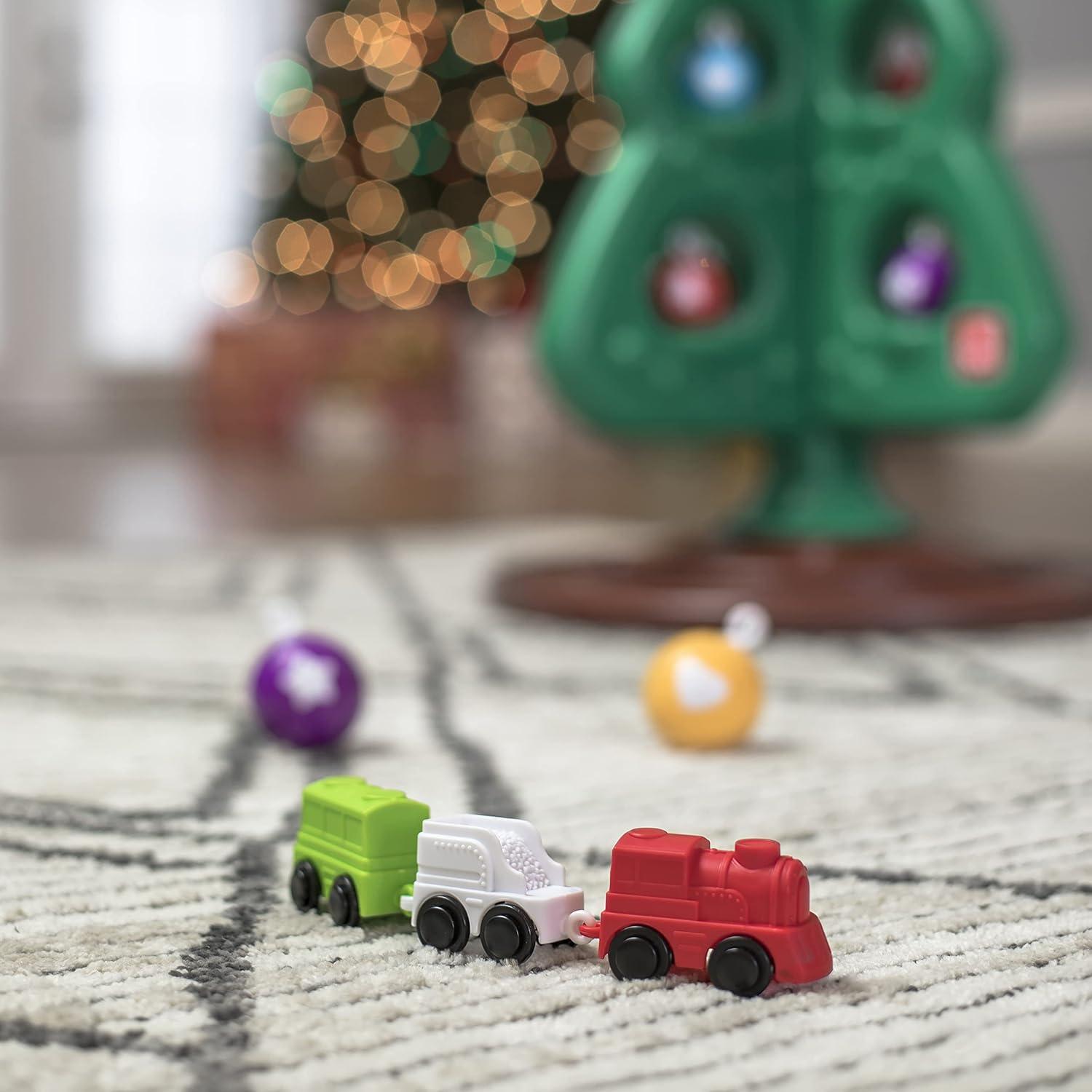 imageStep2 My First Christmas Tree Kids Interactive Christmas Toy 12 Colorful Plastic Ornaments to Decorate Mini Train Set Circles The Skirt for Toddles 1 Years Old
