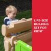 imageStep2 Big Builders Playhouse Tables ampamp More 132Piece Building Set  Kids Interactive Building Playset Brown
