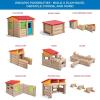 imageStep2 Big Builders Playhouse Tables ampamp More 132Piece Building Set  Kids Interactive Building Playset Brown