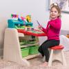 imageStep2 Flip ampamp Doodle Easel Desk With Stool Kids 2 in 1 Activity Table Art Board Made of Durable Plastic For Toddlers 2 Years OldPlastic