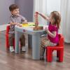 imageStep2 Mighty My Size Kids Table ampamp Chair Set Playroom Activity Table for Arts ampamp Crafts Made of Durable Plastic For Toddlers 2 Years Old Gray ampamp RedGray  Red