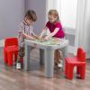 imageStep2 Mighty My Size Kids Table ampamp Chair Set Playroom Activity Table for Arts ampamp Crafts Made of Durable Plastic For Toddlers 2 Years Old Gray ampamp RedGray  Red