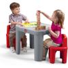 imageStep2 Mighty My Size Kids Table ampamp Chair Set Playroom Activity Table for Arts ampamp Crafts Made of Durable Plastic For Toddlers 2 Years Old Gray ampamp RedGray  Red