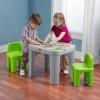 imageStep2 Mighty My Size Kids Table ampamp Chair Set Playroom Activity Table for Arts ampamp Crafts Made of Durable Plastic For Toddlers 2 Years Old Gray ampamp RedGray  Green