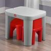 imageStep2 Mighty My Size Kids Table ampamp Chair Set Playroom Activity Table for Arts ampamp Crafts Made of Durable Plastic For Toddlers 2 Years Old Gray ampamp RedGray  Red