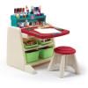 imageStep2 Flip ampamp Doodle Easel Desk With Stool Kids 2 in 1 Activity Table Art Board Made of Durable Plastic For Toddlers 2 Years OldPlastic