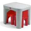 imageStep2 Mighty My Size Kids Table ampamp Chair Set Playroom Activity Table for Arts ampamp Crafts Made of Durable Plastic For Toddlers 2 Years Old Gray ampamp RedGray  Red