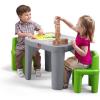 imageStep2 Mighty My Size Kids Table ampamp Chair Set Playroom Activity Table for Arts ampamp Crafts Made of Durable Plastic For Toddlers 2 Years Old Gray ampamp RedGray  Green