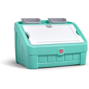 imageStep2 2in1 Toy Box ampamp Art Lid Kids Toy Storage Bin ampamp Organizer Easel ampamp Chest in One Made of Durable Plastic For Toddlers 2 Years Old MintMint