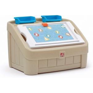 imageStep2 2in1 Toy Box ampamp Art Lid Kids Toy Storage Bin ampamp Organizer Easel ampamp Chest in One Made of Durable Plastic For Toddlers 2 Years Old MintTan