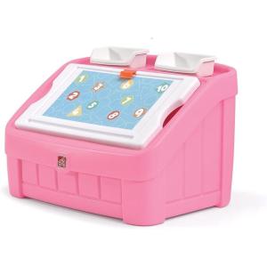 imageStep2 2in1 Toy Box ampamp Art Lid Kids Toy Storage Bin ampamp Organizer Easel ampamp Chest in One Made of Durable Plastic For Toddlers 2 Years Old MintPink