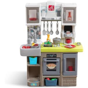 imageStep2 Contemporary Chef Kids Kitchen Playset IndoorOutdoor Kitchenette Interactive Play with Lights and Sounds Made of Durable Plastic Includes 25 Piece Toy Accessories For Toddlers 2 Years Old