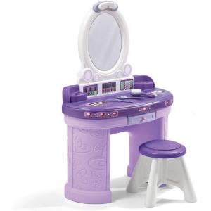 imageStep2 Pretty ampamp Posh Vanity with Stool  Kids Pretend Play Vanity Set  Purple