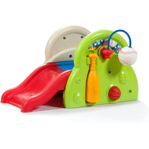 imageStep2 SportTastic Activity Center Kids Playhouse IndoorOutdoor Playset ampamp Slide Play Gym Includes Bat ampamp Balls Made of Durable Plastic For Toddlers 1 Years OldMulticolor