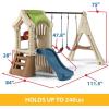 imageStep2 Play Up Gym Set Kids Outdoor Playset Two Tier Backyard Playground Set Slide Climbing Swings Basketball Hoop Outside Jungle Gym For Toddlers 36 Years OldSwing Set