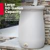 imageStep2 Fernway Rain Barrel Outdoor Water Conservation Container Holds 50 Gallons Gray