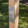 imageStep2 Mail Post Extender Bracket Attach to Wood Post Wood Post Not Included Silver
