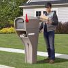 imageStep2 MailMaster Extra Large Mailbox ampamp Post Weather Resistant Large Outdoor Mailboxes Made of Durable Plastic Easy to Install Flag Included MochaXL Mailbox