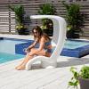 imageStep2 Mondello Chair with Shade OutdoorIndoor Waterproof Patio Furniture Pool Lounger Use in Pools Up to 9Inches of Water or Poolside Ledge Durable ampamp Weighted White