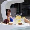 imageStep2 Mondello InPool Side Table OutdoorIndoor Waterproof Pool ampamp Patio Furniture Made of Durable Plastic White