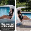 imageStep2 Mondello Lounger with Shade Stylish Poolside Lounger FadeResistant Waterproof Patio Furniture for Sun Shelf Use in Pools up to 15Inches of Water Weighted White