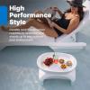 imageStep2 Vero Side Table with Serving Tray OutdoorIndoor Waterproof Patio Furniture Use in Pools Up to 9quot Water or Poolside Ledge Made of Durable Plastic Integrated Weight System White