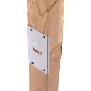 imageStep2 Mail Post Extender Bracket Attach to Wood Post Wood Post Not Included Silver