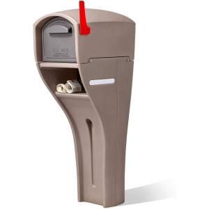 imageStep2 MailMaster Extra Large Mailbox ampamp Post Weather Resistant Large Outdoor Mailboxes Made of Durable Plastic Easy to Install Flag Included MochaXL Mailbox