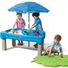 imageStep2 Cascading Cove Sand and Water Table Kids Activity Sensory Playset Comes with Umbrella Summer Outdoor Toys 7 Piece Toy Accessories For Toddlers 15 Years OldBlue