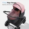 imageBassinet Stroller for Baby Convertible Infant Strollers w Reversible Seat ampamp Cup Holder 2in1 RearFacing Pram from Newborn to Toddler OneHand Easy Fold Coches para Bebes 516M GreyPink
