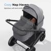 imageBassinet Stroller for Baby Convertible Infant Strollers w Reversible Seat ampamp Cup Holder 2in1 RearFacing Pram from Newborn to Toddler OneHand Easy Fold Coches para Bebes 516M GreyGrey