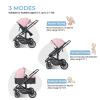 imageBassinet Stroller for Baby Convertible Infant Strollers w Reversible Seat ampamp Cup Holder 2in1 RearFacing Pram from Newborn to Toddler OneHand Easy Fold Coches para Bebes 516M GreyPink