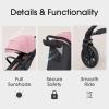 imageLightweight Baby Travel Stroller Compact Toddler Strollers w Telescoping Handle Cup Holder ampamp Storage Pocket Airplane Carry on OneHand Quick Fold Near Flat Recline Seat TR18 BlackPink