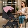 imageLightweight Baby Travel Stroller Compact Toddler Strollers w Telescoping Handle Cup Holder ampamp Storage Pocket Airplane Carry on OneHand Quick Fold Near Flat Recline Seat TR18 BlackPink