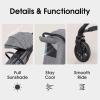 imageLightweight Baby Travel Stroller Compact Toddler Strollers w Telescoping Handle Cup Holder ampamp Storage Pocket Airplane Carry on OneHand Quick Fold Near Flat Recline Seat TR18 BlackGrey
